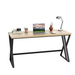 Pefilos - 59 Inch Computer Desk - Waterproof Surface 210LBS Capacity, Heavy-Duty Metal Frame Crossbar - Gray