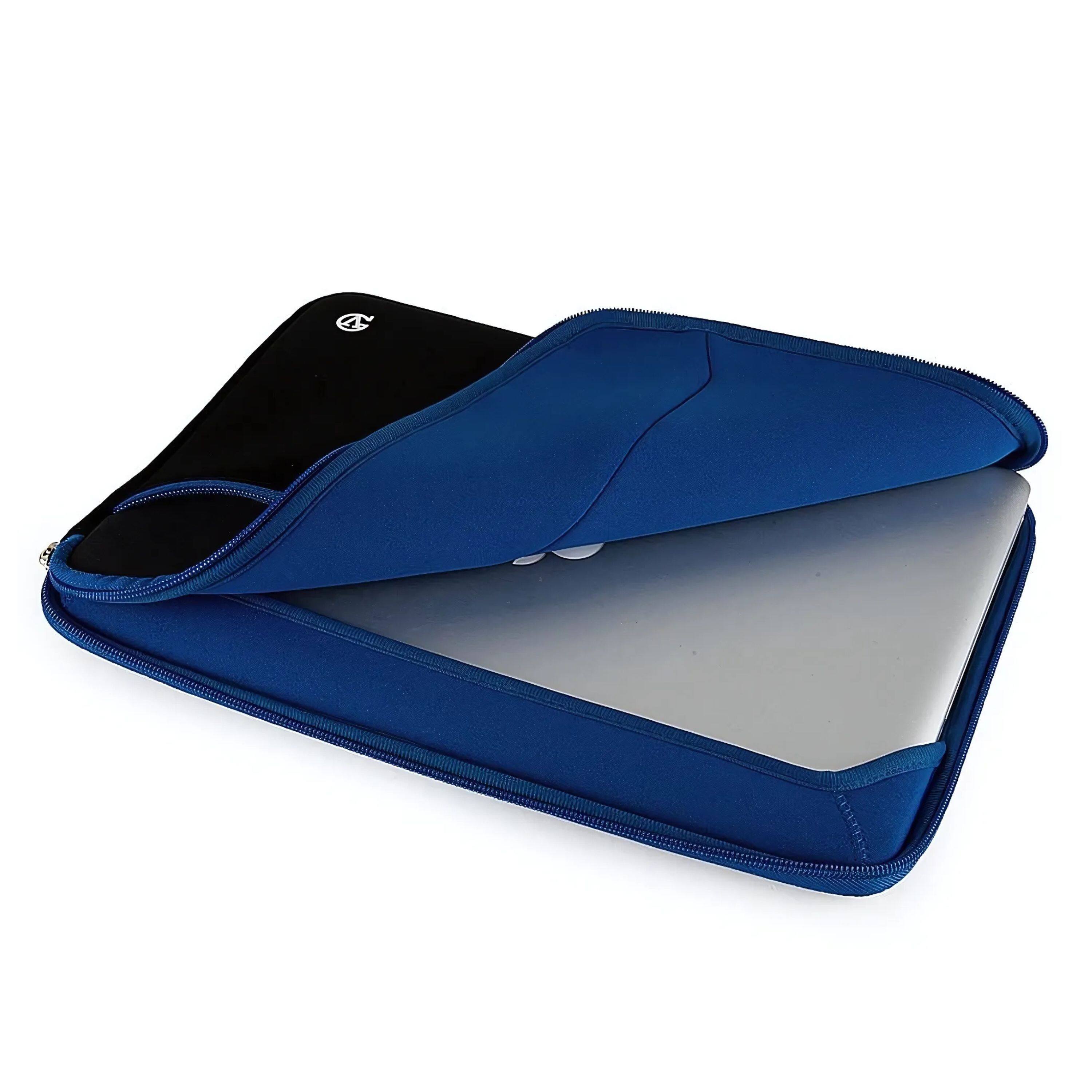 Back. Kitcheniva - Universal Laptop Neoprene Sleeve Carry Case Zipper Bag 13" Black/Blue - Black/Blue.