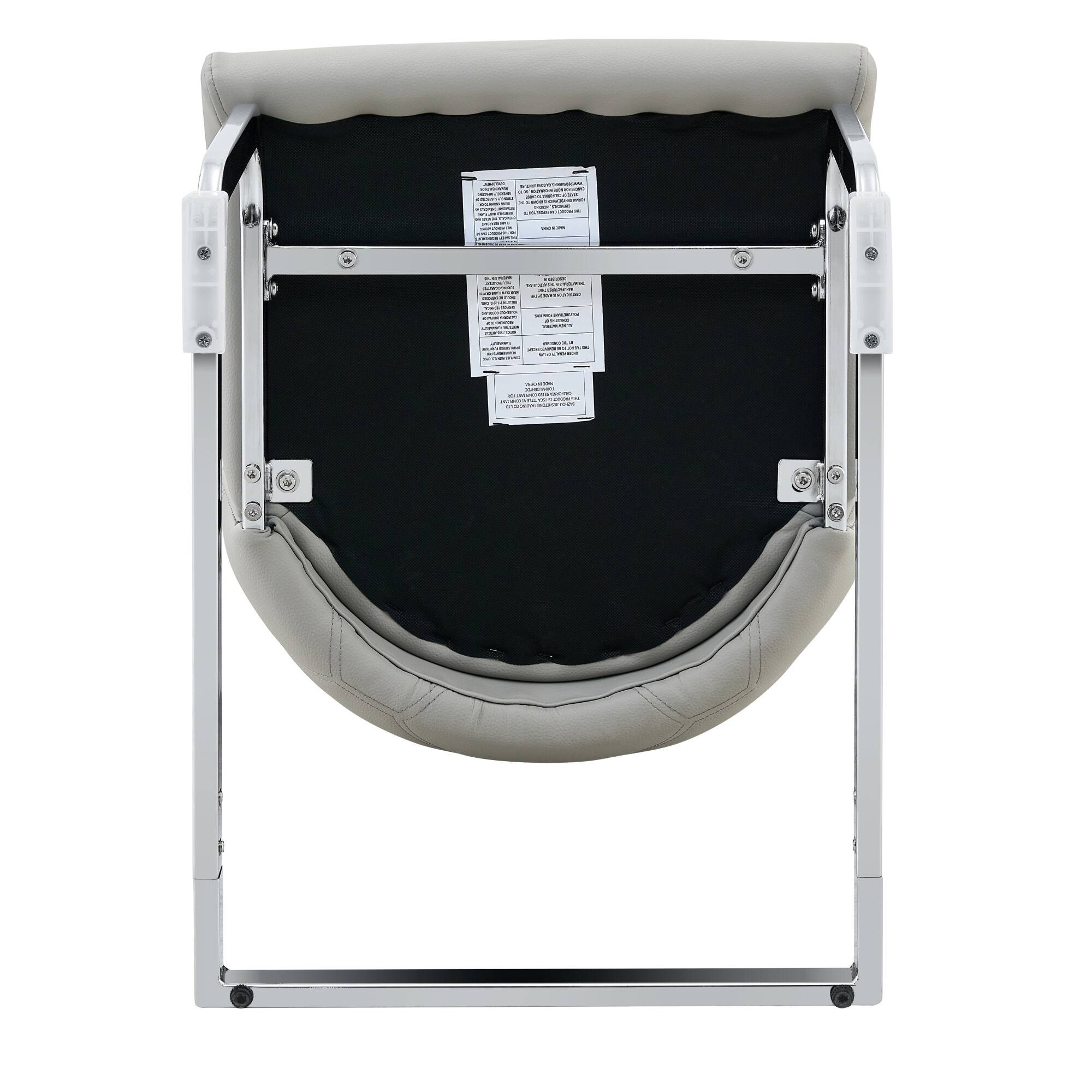 Alt View 10. GOODSILO - Set of 2 Modern Upholstered Dining Chairs with Elegant Metal Accents and High-Resilience Foam Cushions - Light Gray.