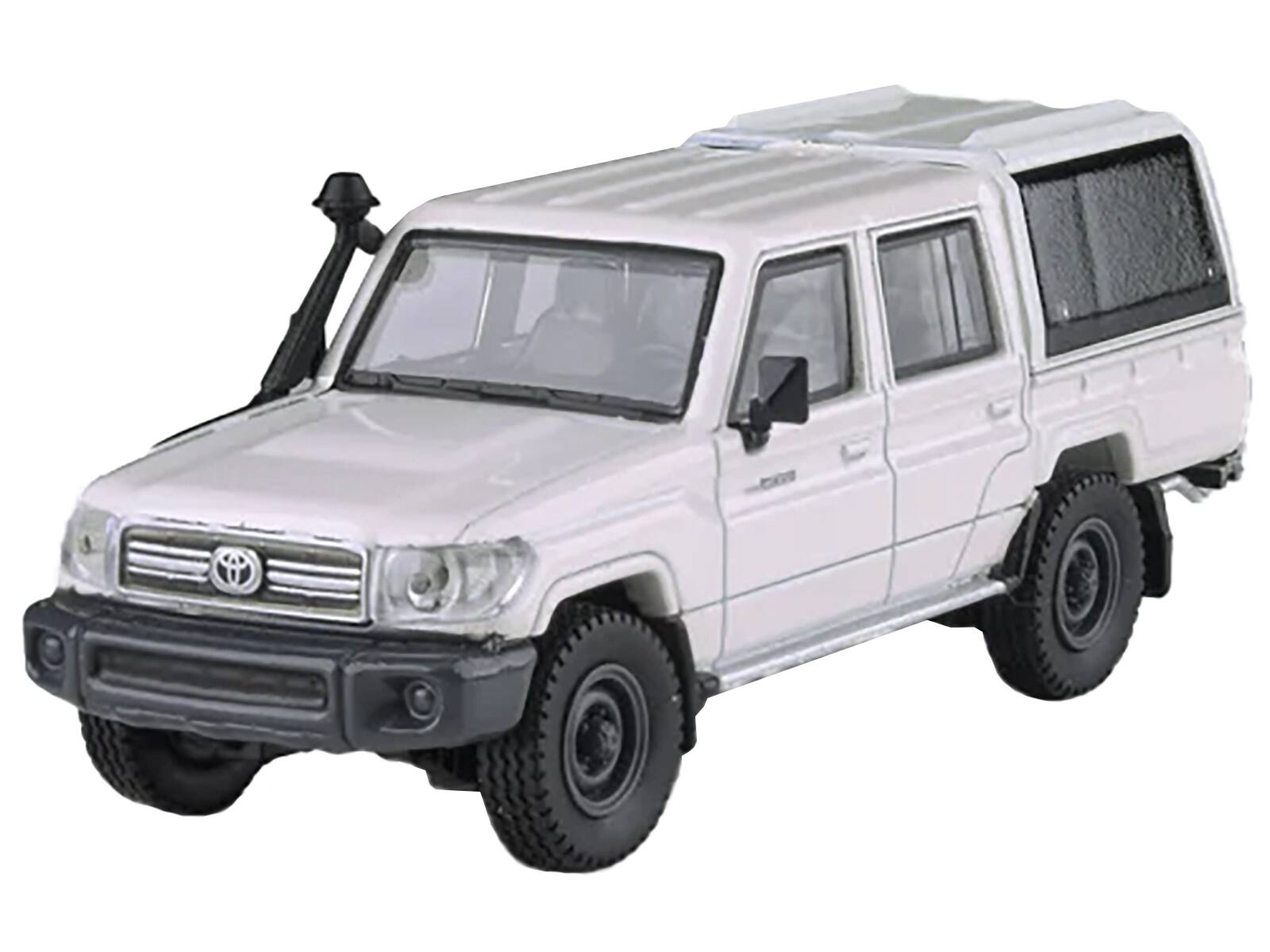 Back. Paragon - 2012 Toyota Land Cruiser LC 79 French Vanilla White with Canopy 1/64 Diecast Model Car by Paragon Models - White.