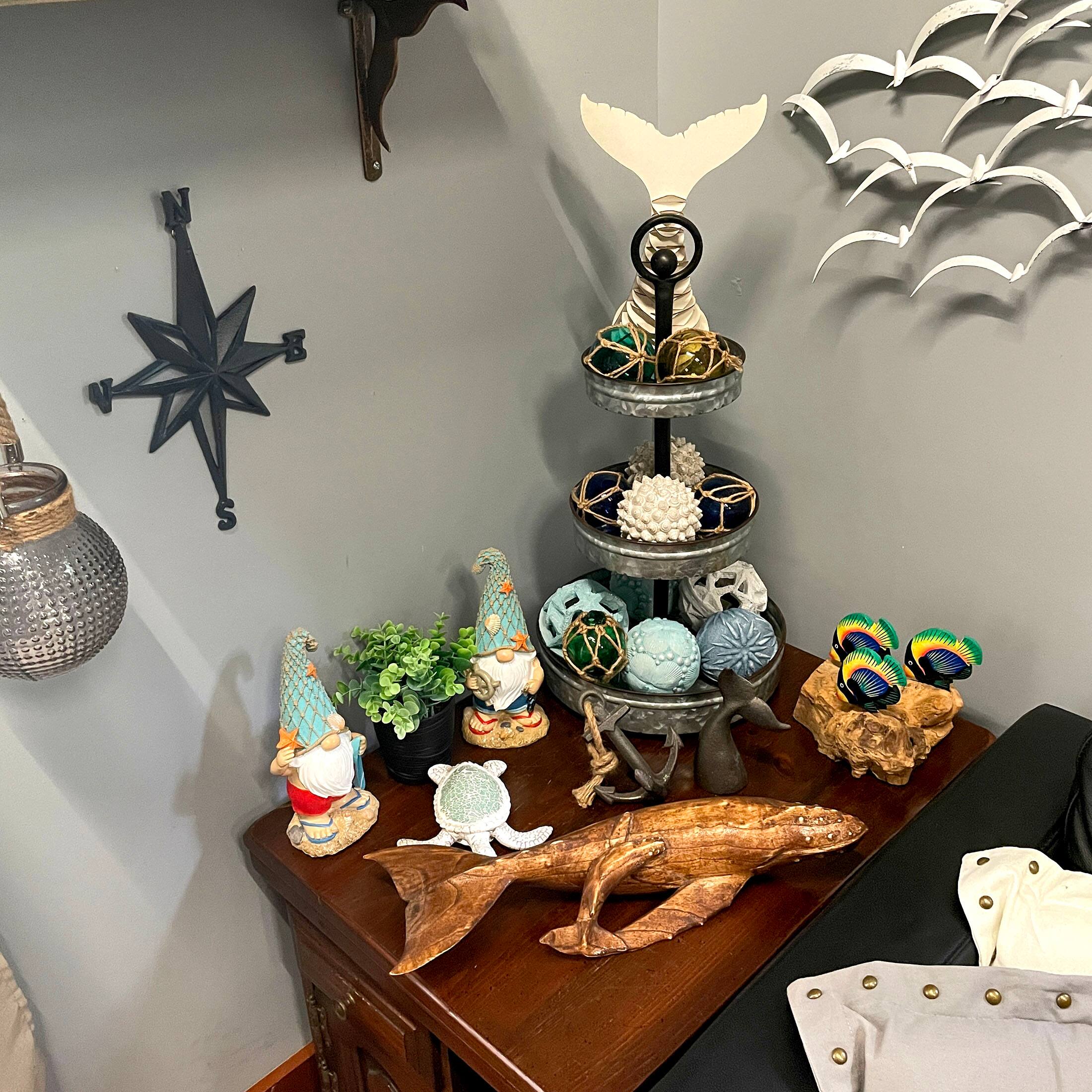 Alt View 7. Chesapeake Bay - Handcrafted Driftwood & 3 Tropical Fish Sculpture Coastal Nautical Table Decor - Multicolored.