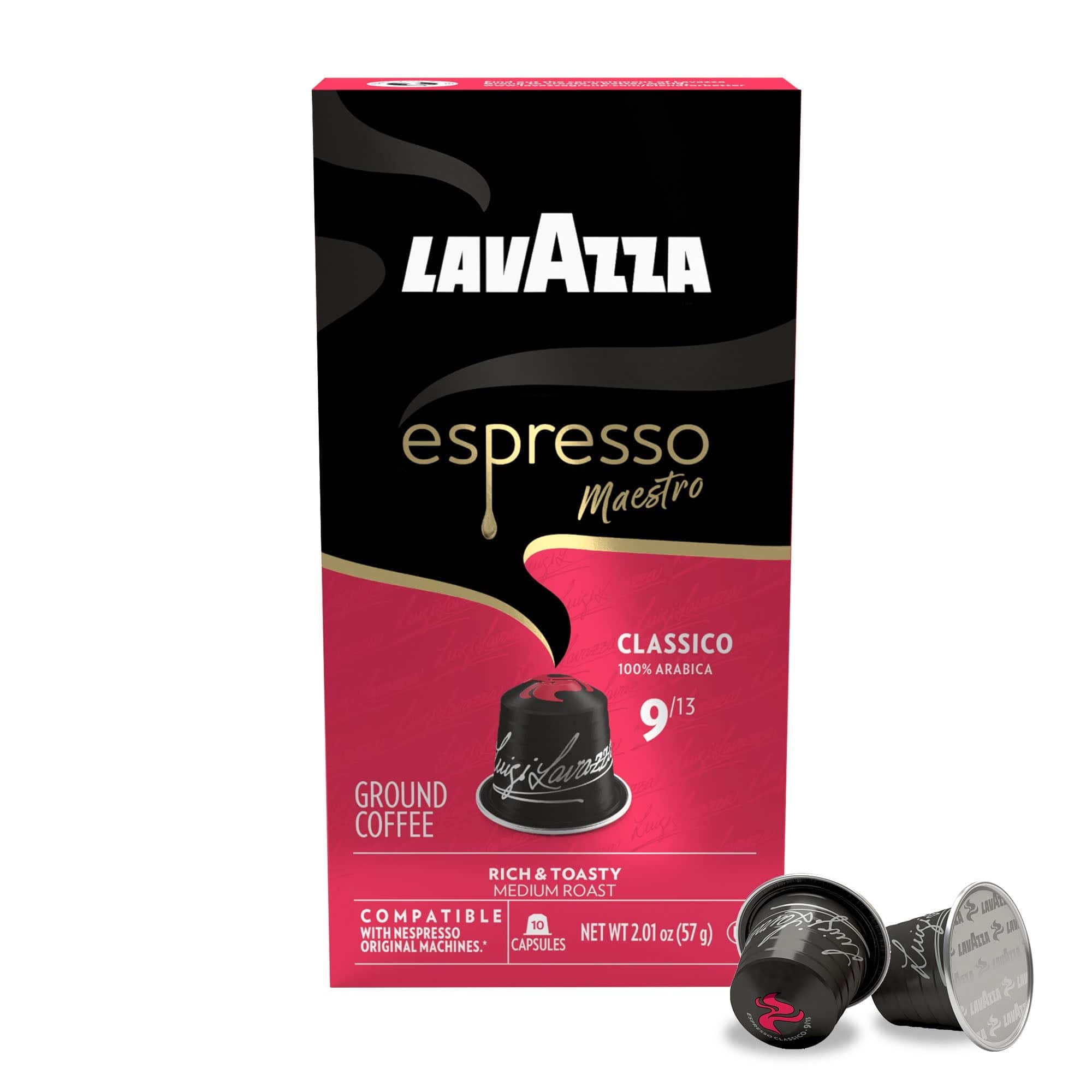 Lavazza - Espresso Maestro Classico Aluminum Capsules Compatible with Nespresso* Original Machines, Medium Roast, 30 Ct