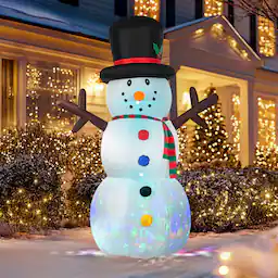 8FT Snowman with Colorful Button