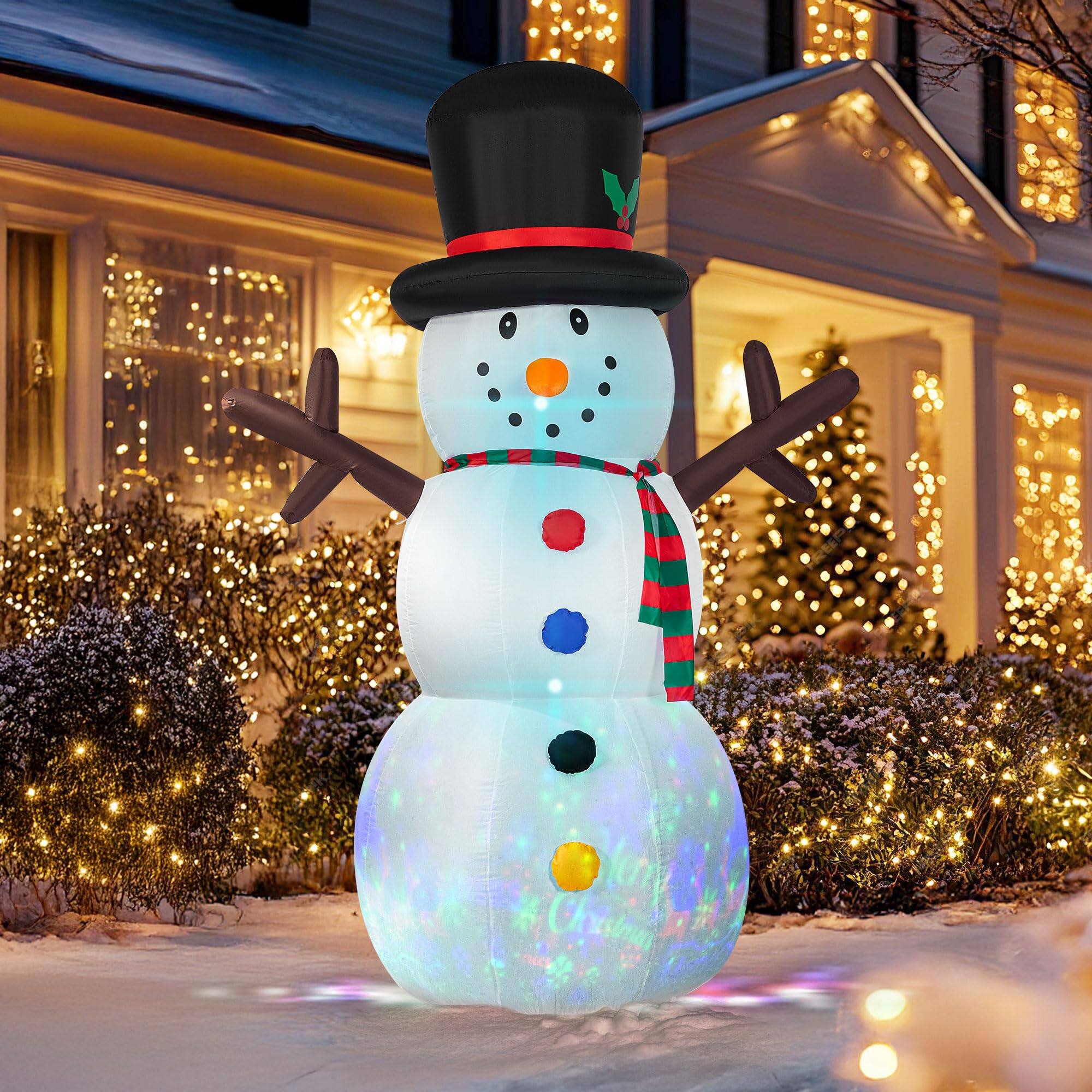 8FT Snowman with Colorful Button