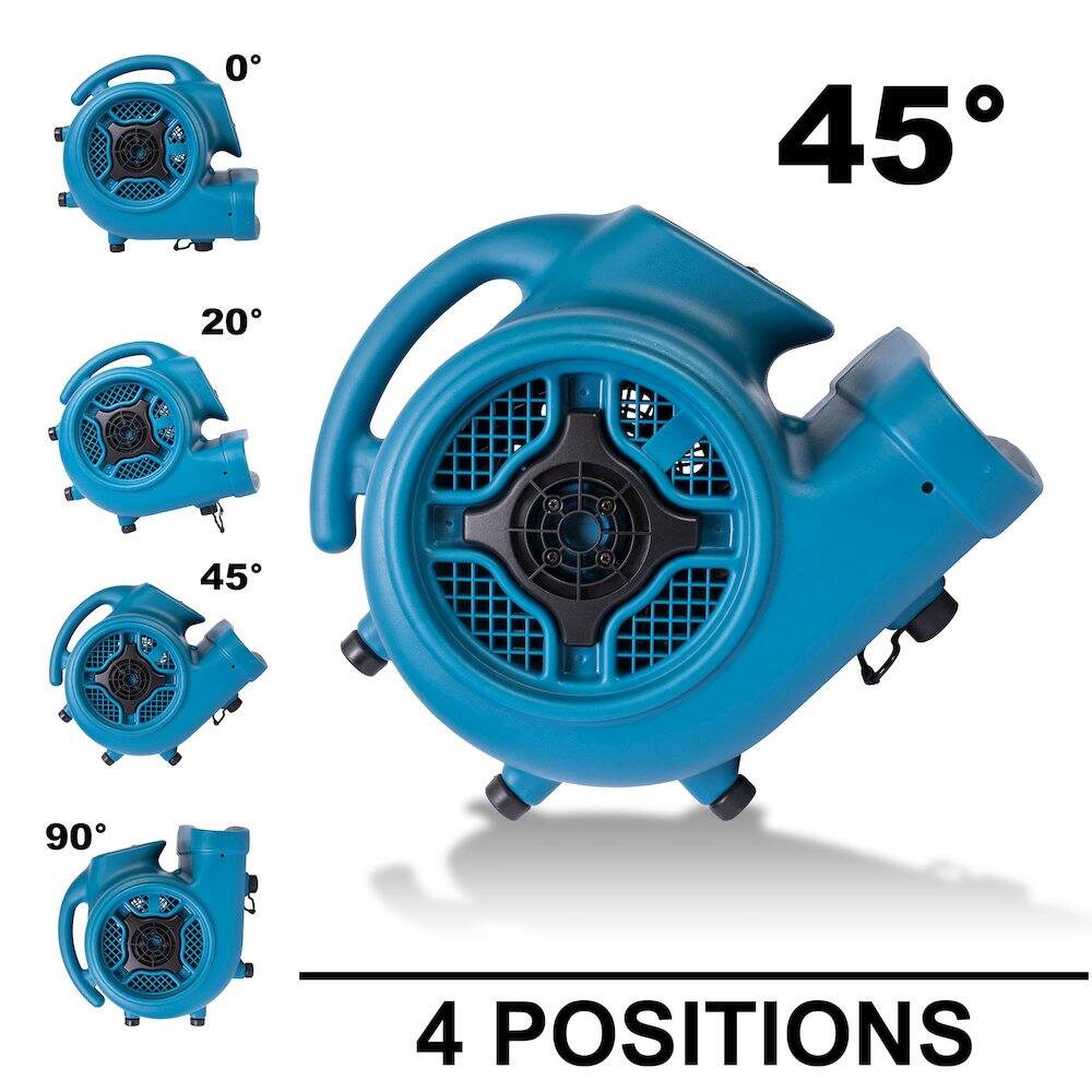 Alt View 2. XPOWER - P-400 1/4 HP 1600 CFM 3 Speed Air Mover, Carpet Dryer, Floor Fan, Blower - Blue.