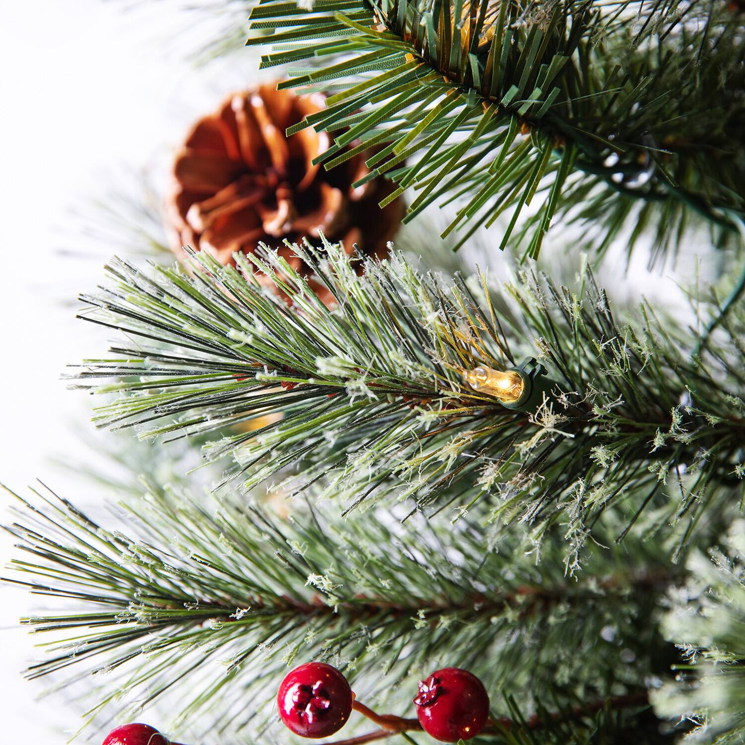 Alt View 5. Home Heritage - Home Heritage Stanley 7' Pre-Lit Artificial Christmas Tree, Pine Cones & Berries - Green.