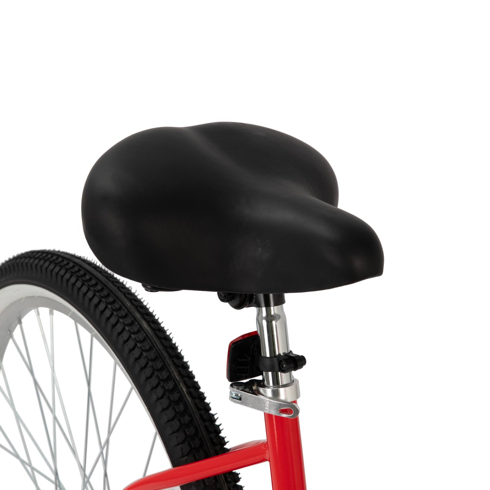 Alt View 4. HILAND - HILAND Jade 26 Inch Adult Beach Cruiser Bike for Men Women, Steel Frame, Commuter Bicycle with Single Speed, Red - red.