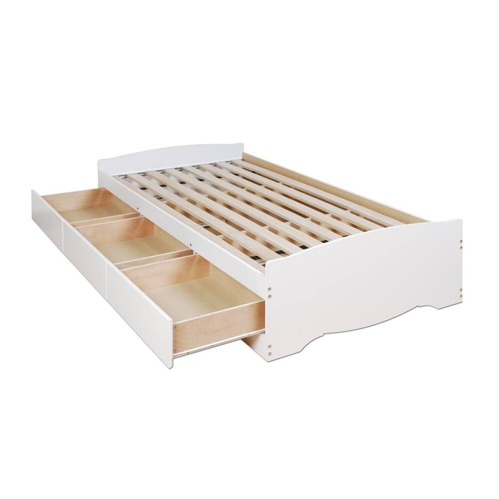 Prepac Twin Mate's Platform Storage Bed with 3 Drawers White WBT-4100 ...