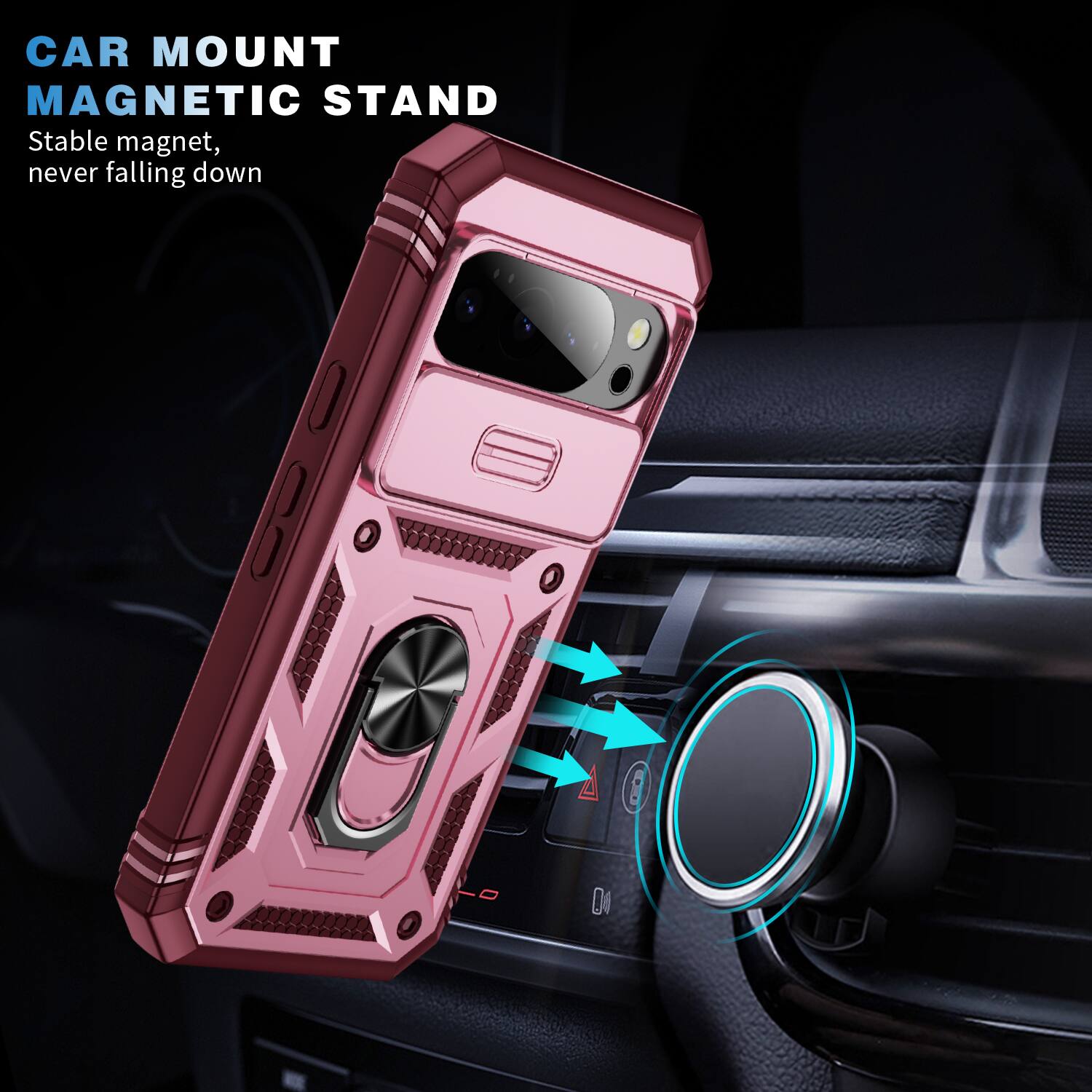 CAR MOUNT MAGNETIC STAND  
Stable magnet, never falling down