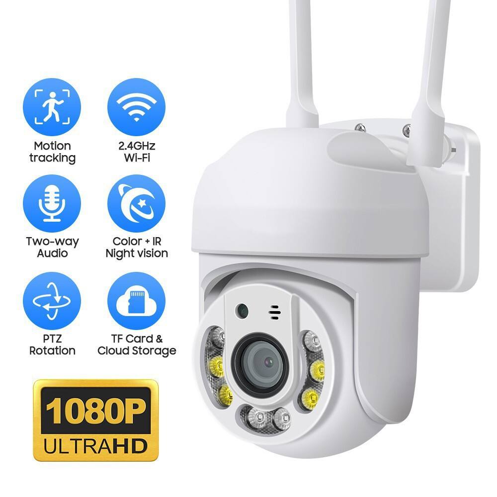 Motion tracking  
2.4GHz Wi-Fi  
Two-way Audio  
Color + IR Night vision  
PTZ Rotation  
TF Card & Cloud Storage  
1080P ULTRAHD