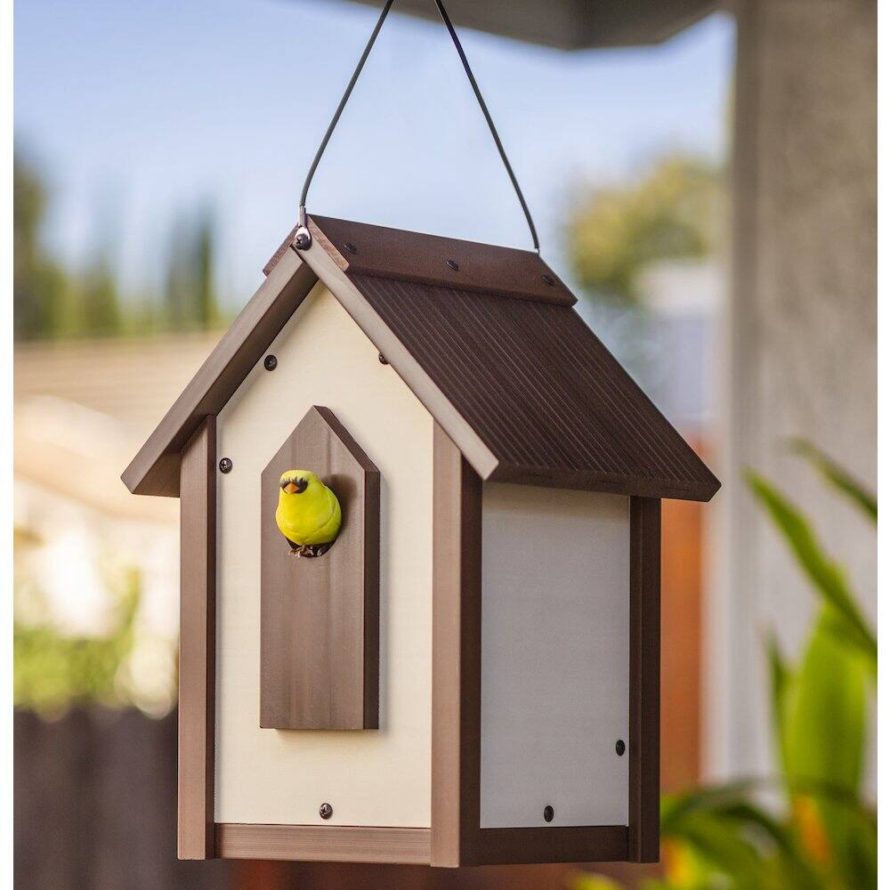 Angle. New Age Pet - ECOFLEX Feathered Friends A-Frame Retreat Bird Feeder - Large - RHBAF44-09L.