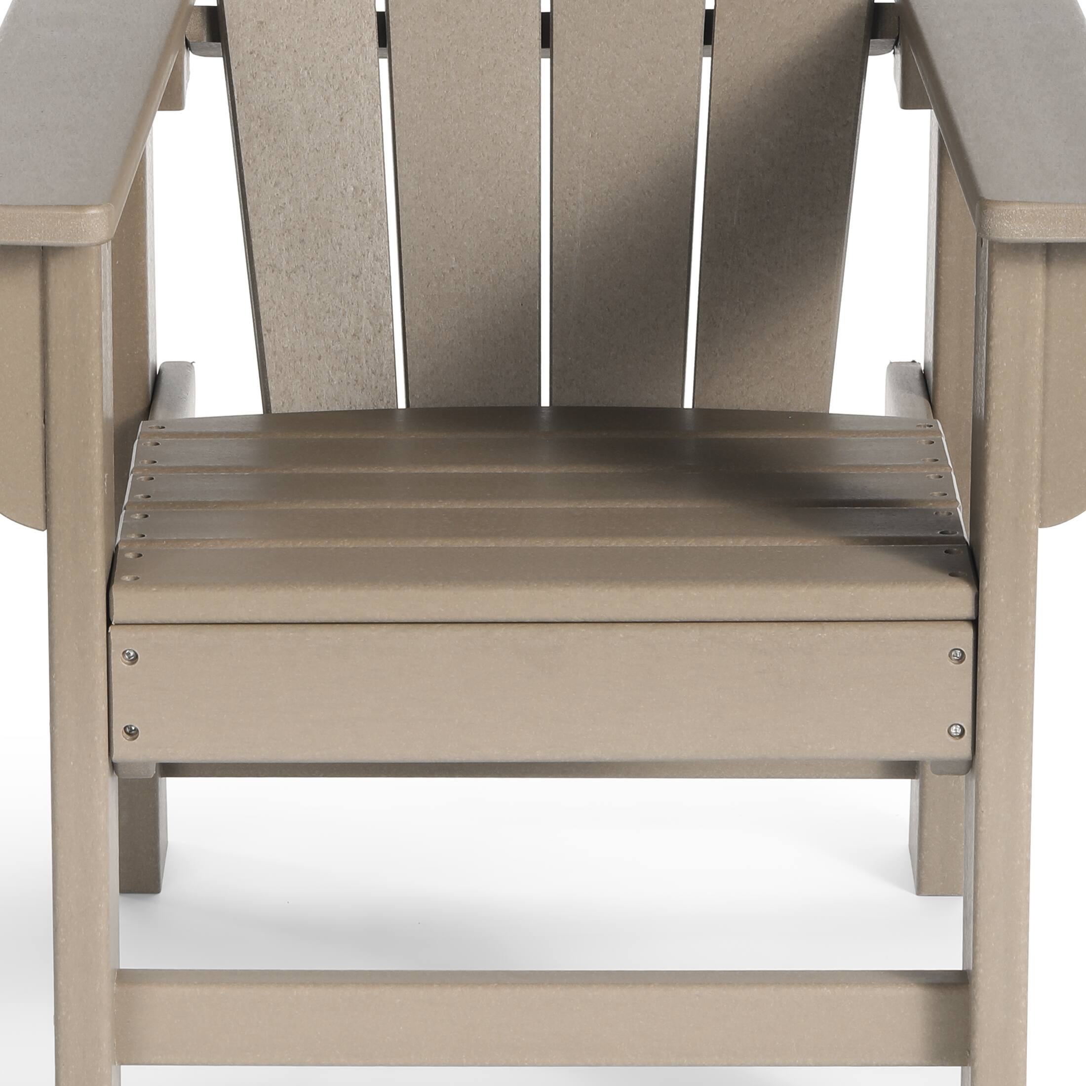 Alt View 6. WestinTrends - WestinTrends Malibu Kids Outdoor HDPE Adirondack Plastic Patio Chair - Weathered Wood.