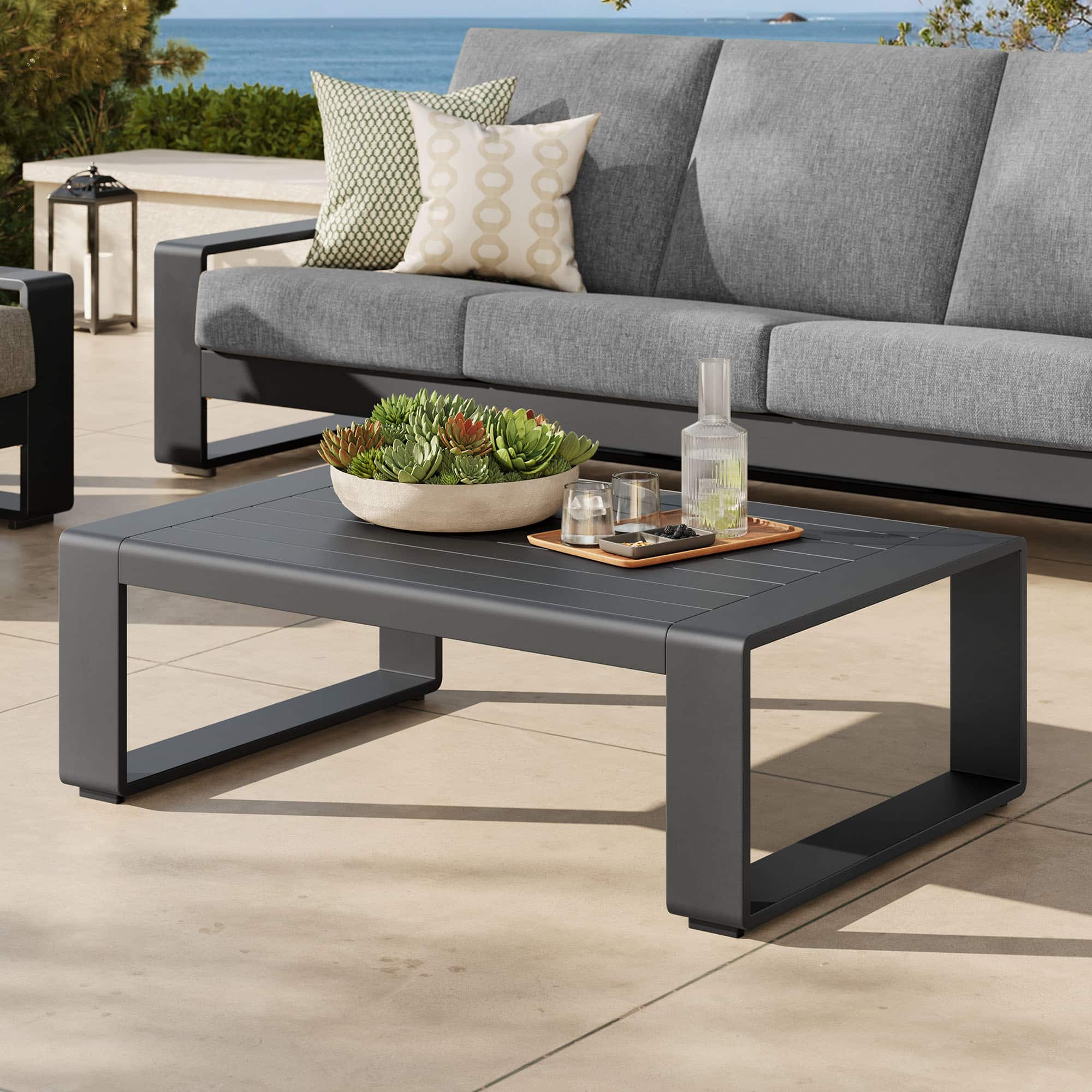Lirienne Outdoor Patio Aluminum Coffee Table by Modway - Gray