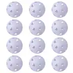 Front. GSE Games & Sports Expert - 12-Pack Plastic Practice Baseballs, Training Baseballs for All Skill Levels.(White) - WHITE.