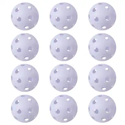 Front. GSE Games & Sports Expert - 12-Pack Plastic Practice Baseballs, Training Baseballs for All Skill Levels.(White) - WHITE.