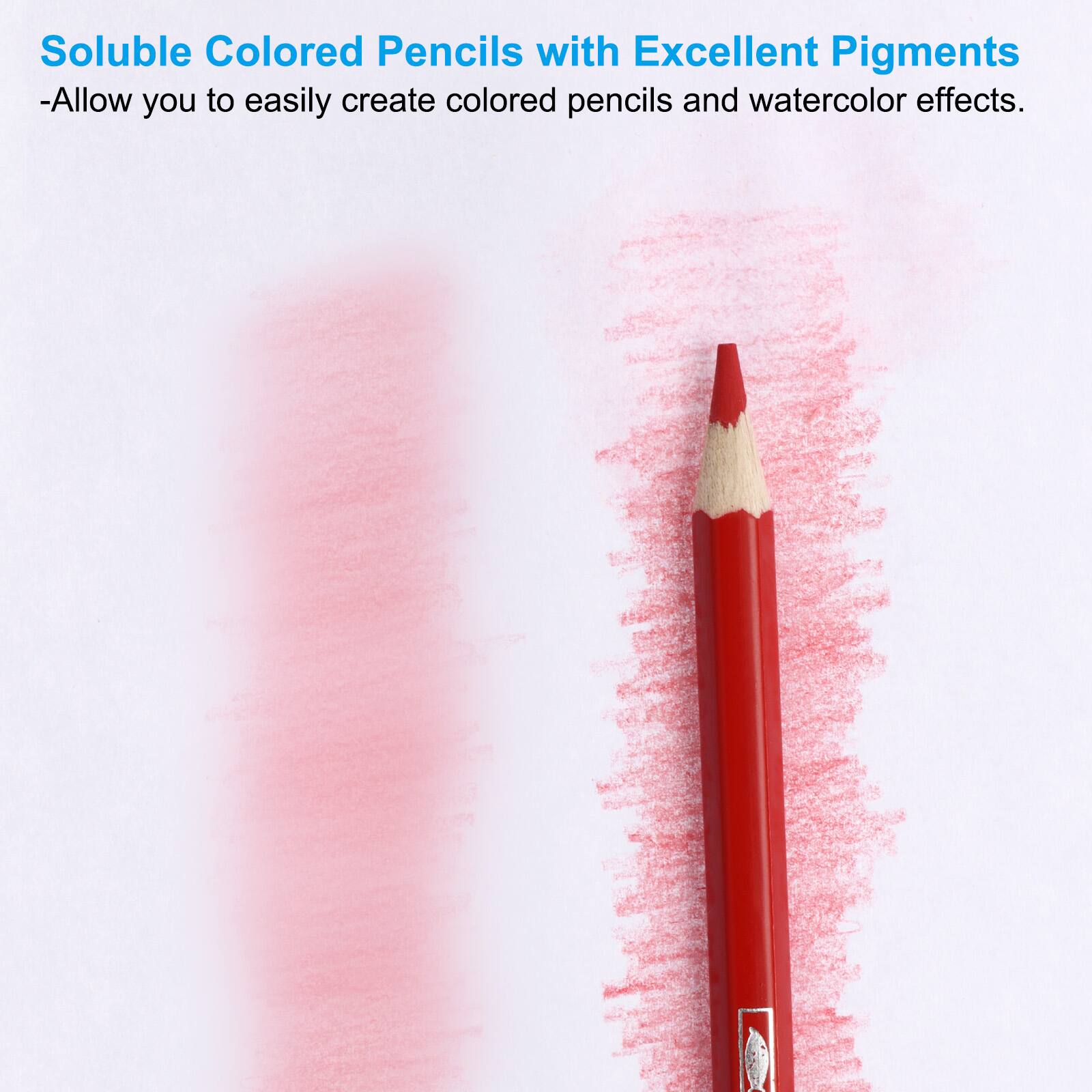 Soluble Colored Pencils with Excellent Pigments - Allow you to easily create colored pencils and watercolor effects.