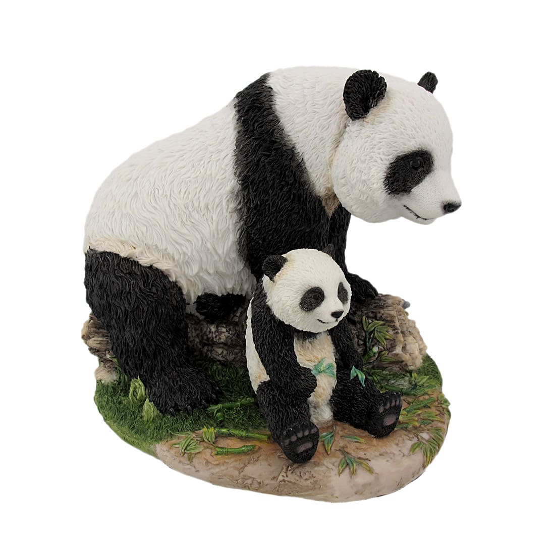 Veronese Design - Mother And Child Panda Bear Statue Baby Animal - White