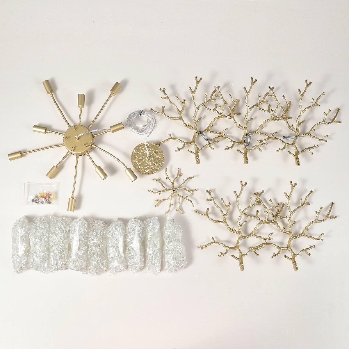 Alt View 8. Loheer - Loheer 10-Light Crystal Chandelier Gold Modern Farmhouse Ceiling Light for Dining Room or Kitchen Island.