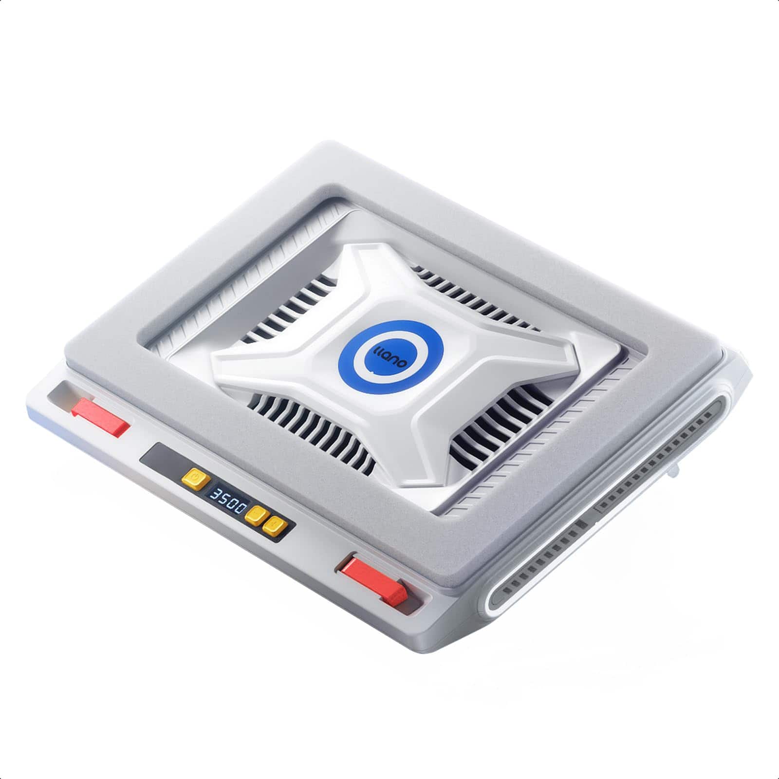 HongFei - V10 Laptop Cooling Pad with Powerful Turbofan, Gaming Laptop Cooler with Adjustable Speed, Button Control, LCD Screen - White