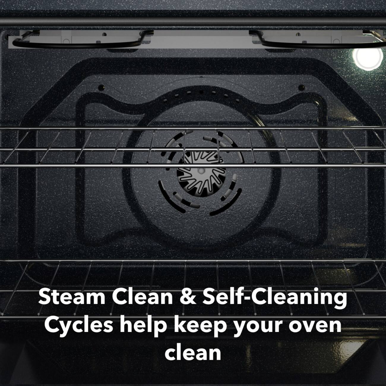 Steam Clean & Self-Cleaning Cycles help keep your oven clean