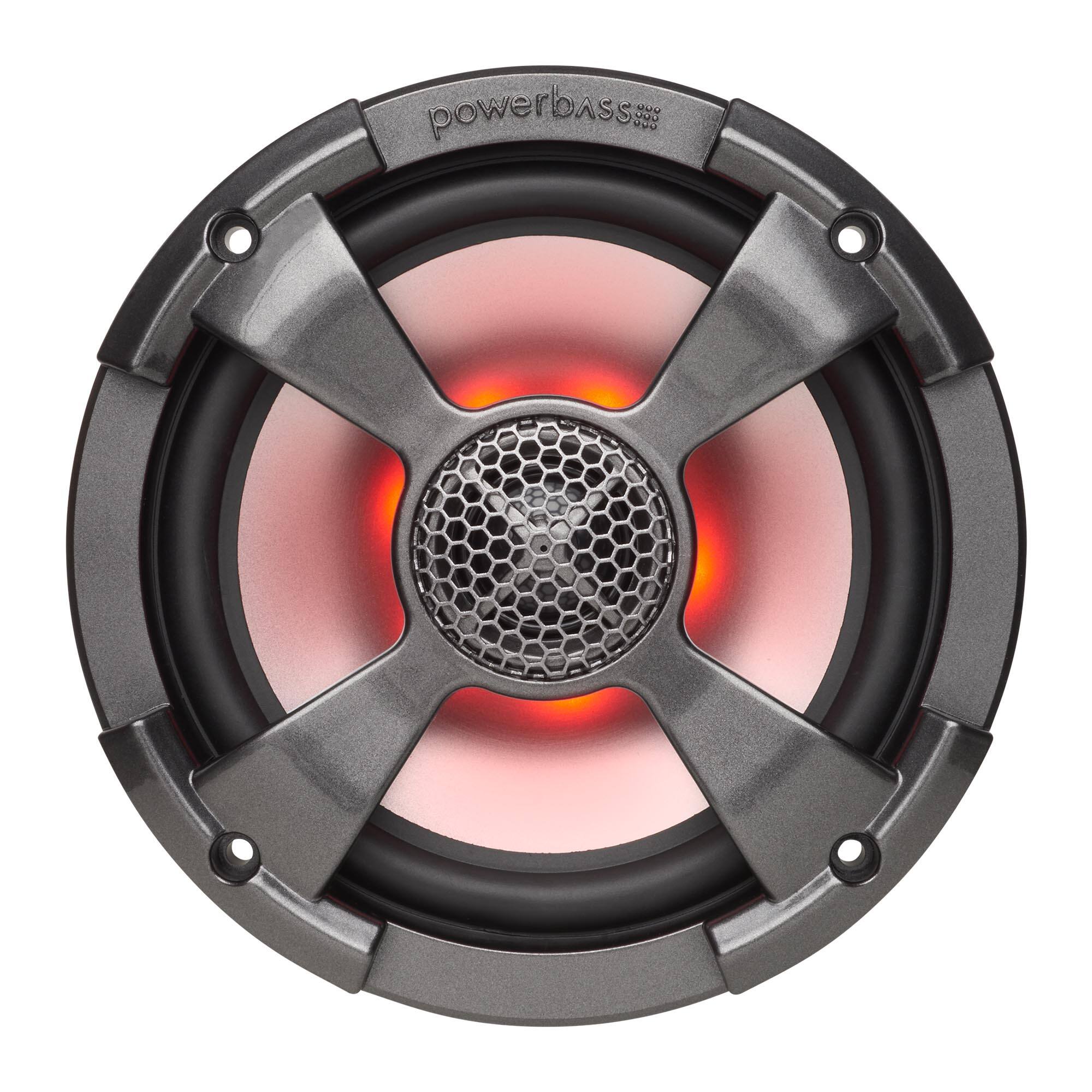 Alt View 10. Powerbass - PowerBass XL-62SST - 6.5" Shallow Mount Coaxial Speakers With RGB LED, Powersports/Marine - Pair - Black/Gray.