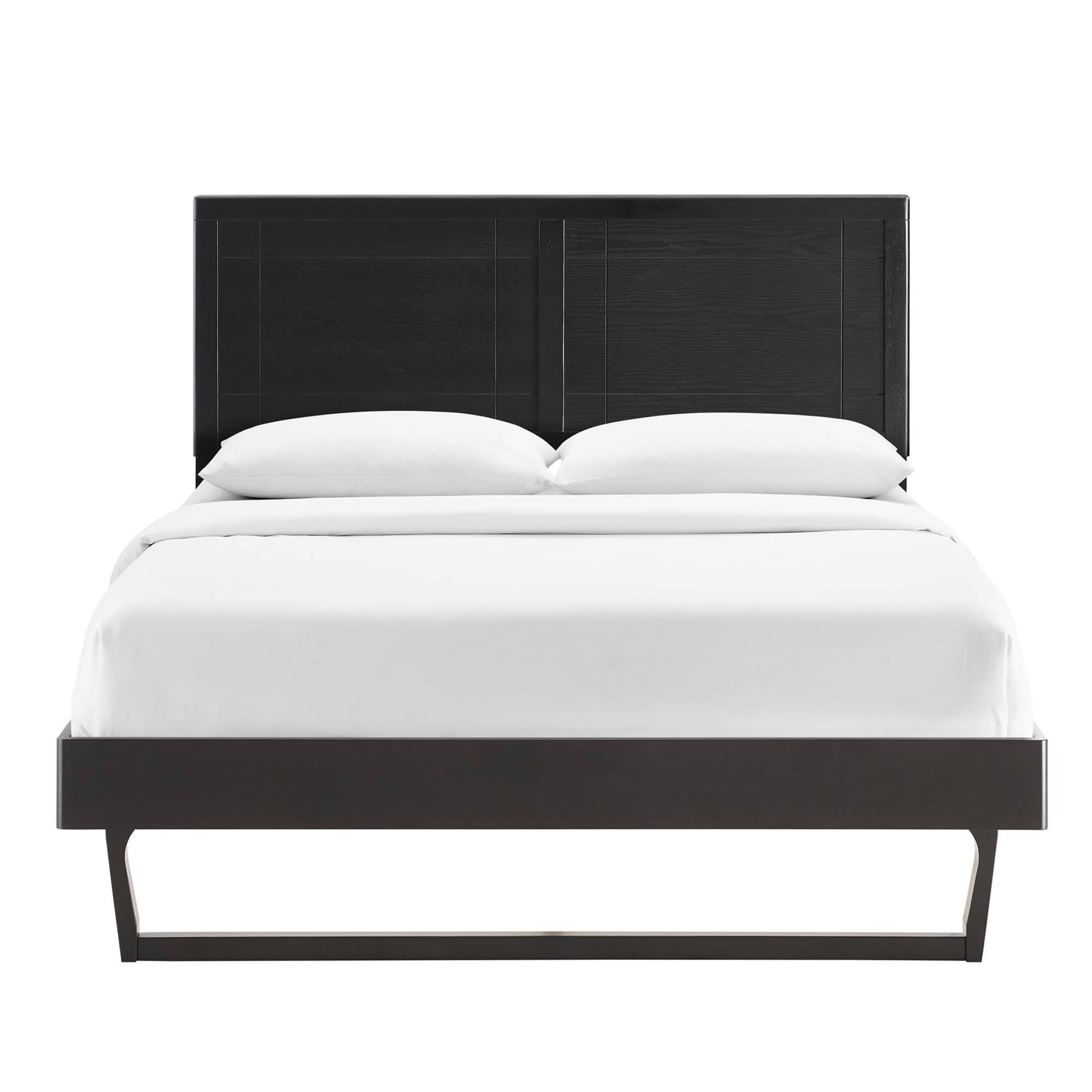 Alt View 7. Modway - Marlee Wood Full Platform Bed With Angular Frame - Black.