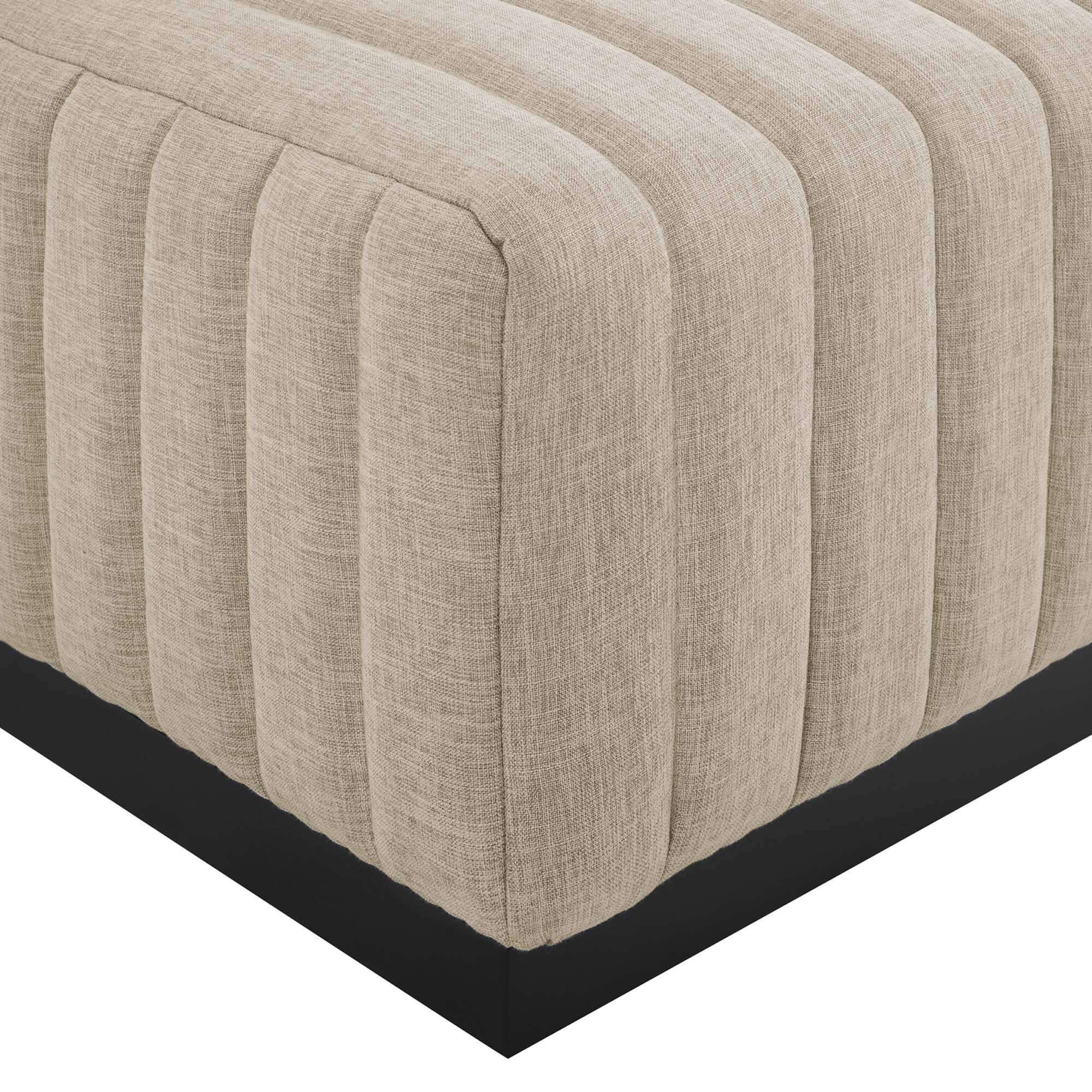 Alt View 1. Modway - Conjure Channel Tufted Upholstered Fabric Ottoman by Modway - EEI-5501-BLK-BEI.