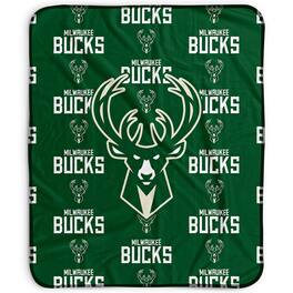 Pegasus - Milwaukee Bucks 50" x 60" Repeat Wordmark Fleece Blanket - Multicolor