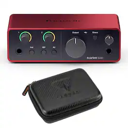 Focusrite - Scarlett Solo 4th Gen USB Interface with Software Suite, Hard Travel Case