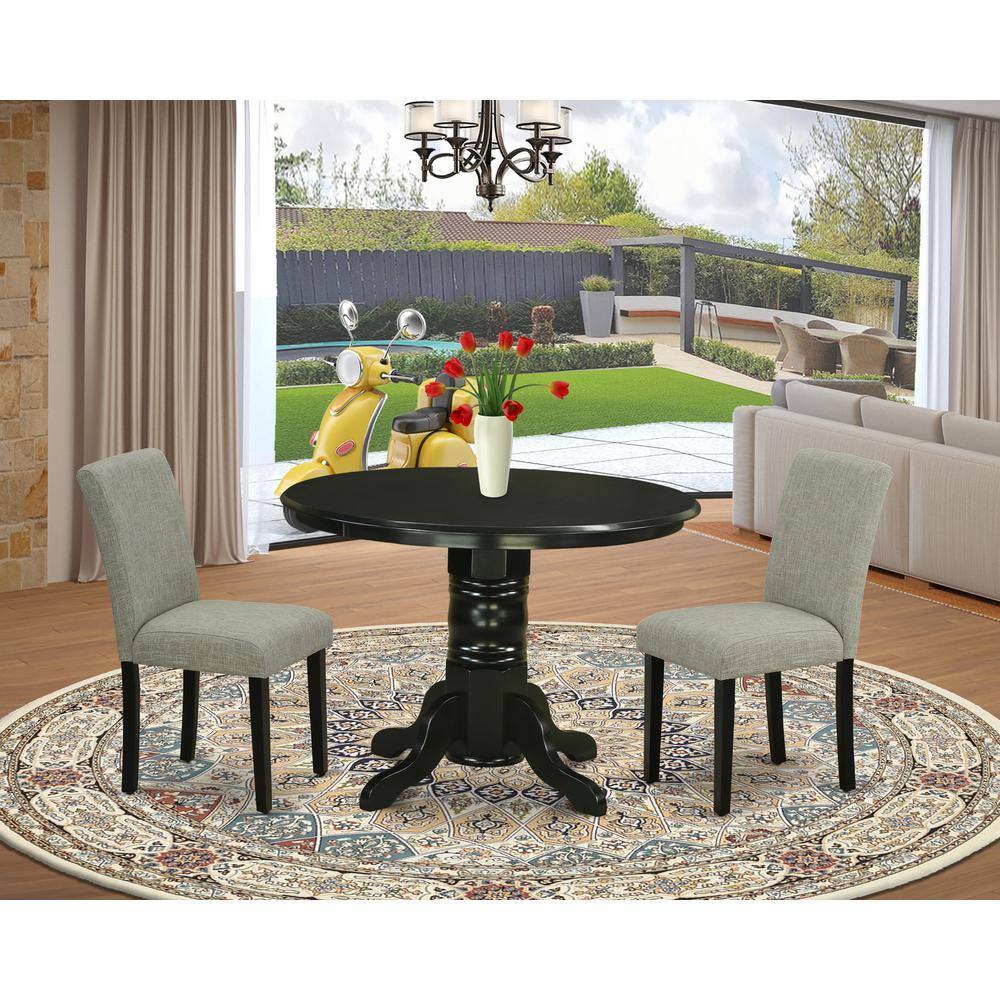 Left. East West Furniture - Dining Room Set Black - Brown.