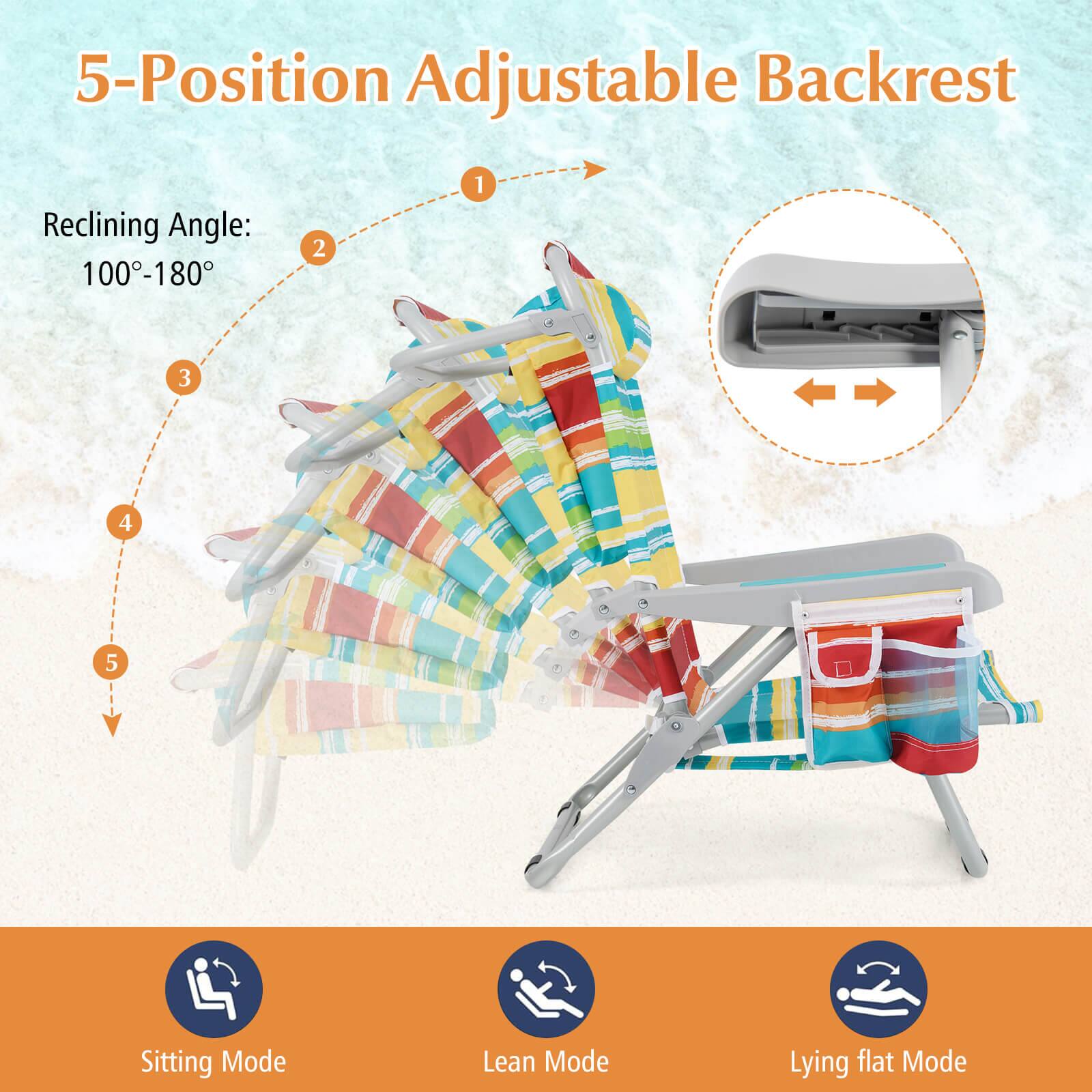 5-Position Adjustable Backrest Reclining Angle: 100-180
Sitting Mode
Lean Mode
Lying flat Mode
