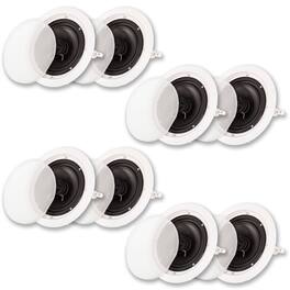 Acoustic Audio by Goldwood - HTI6c in Ceiling 6.5" Speaker 4 Pair Pack 2 Way Home Theater HTI6c-4PR - Paintable White