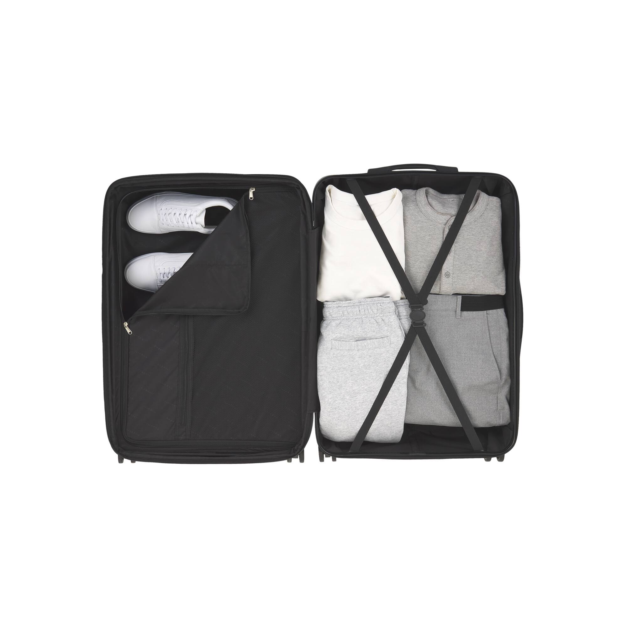 Left. Bugatti - Bugatti Lisbon 2 Piece Hardside Set Luggage - BLACK.