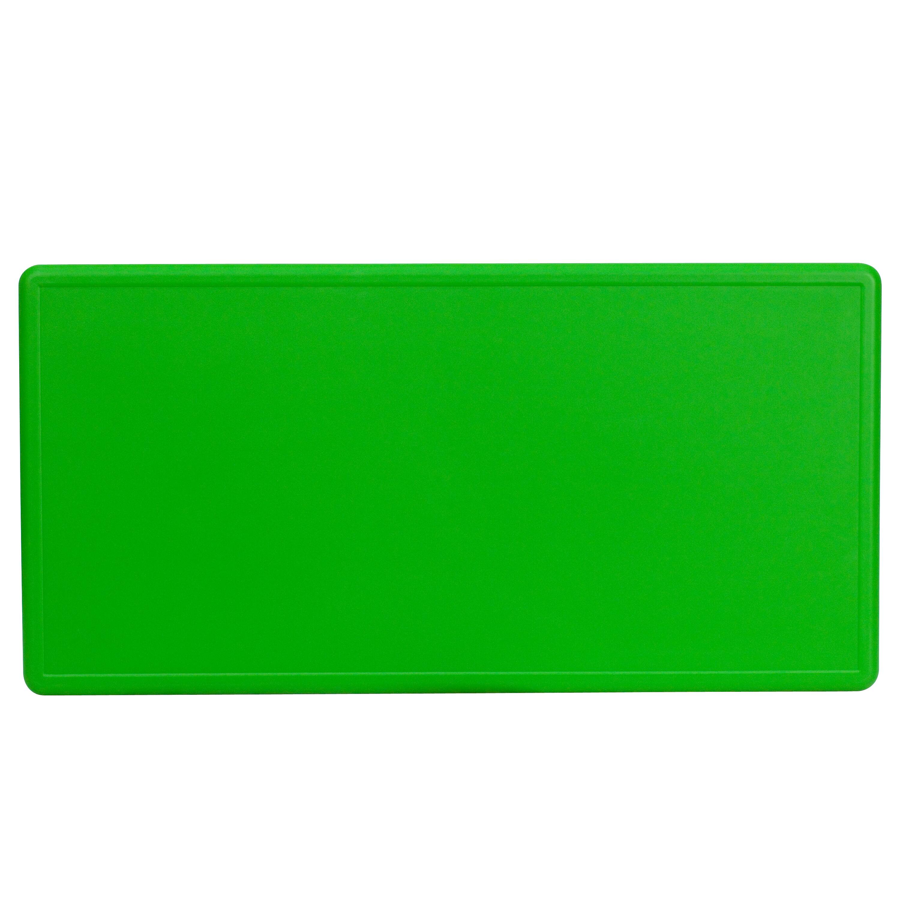 Alt View 5. Emma + Oliver - 24"W x 48"L Rectangular Plastic Height Adjustable Activity Table - Green.