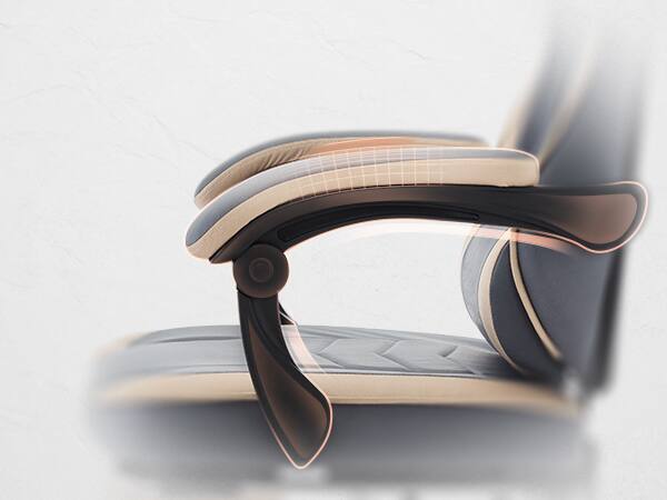 Alt View 6. Spaco - Spaco Ergonomic Gaming Chair with Lumbar Massage, Adjustable Footrest, 300lb Capacity, Swivel and Height Adjustable - Beige+Blue.