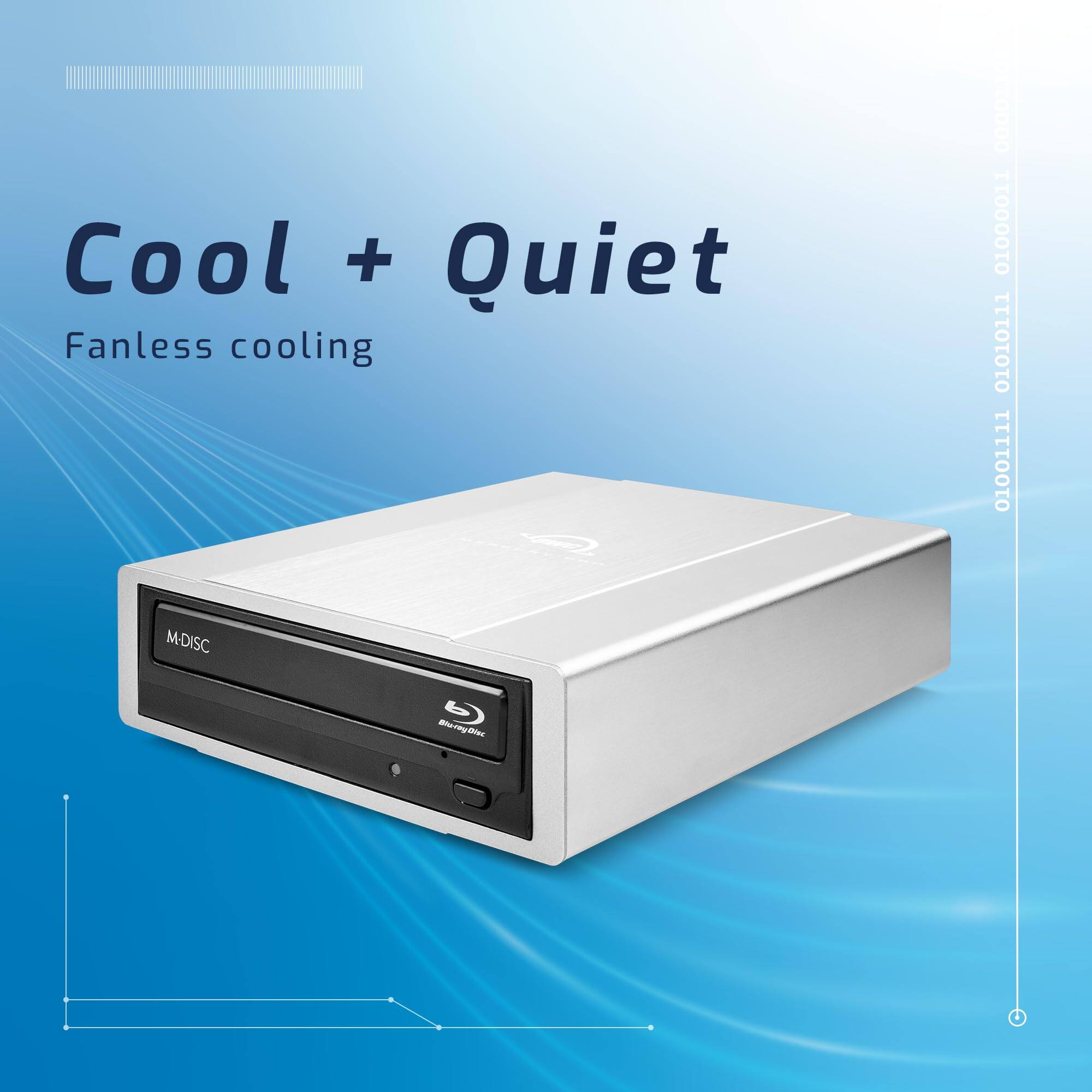 Cool + Quiet  
Fanless cooling  

M-DISC  
Blu-ray Disc