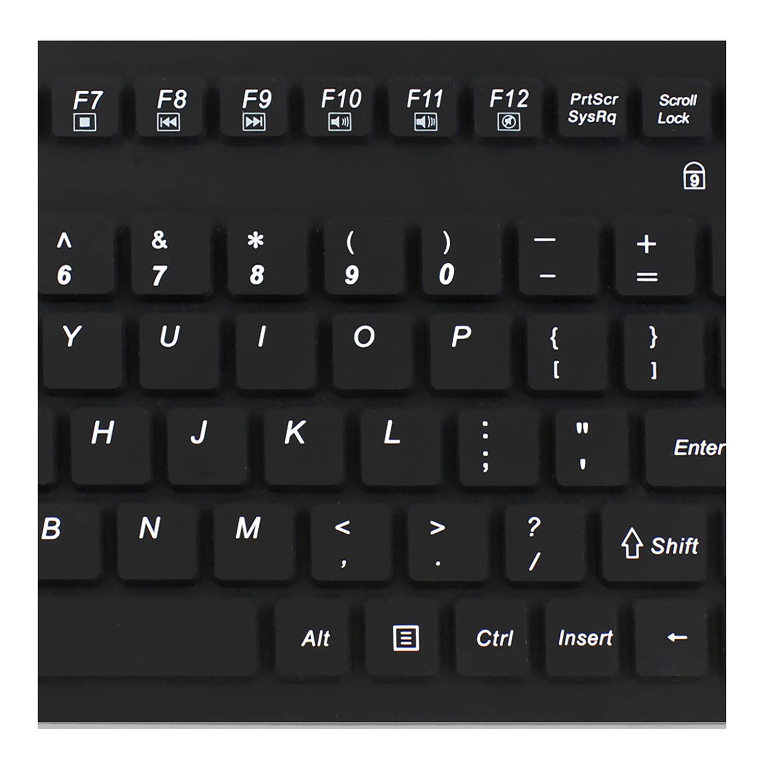 F7 F8 F9 F10 F11 F12 PrtScr SysRq Scroll Lock 6 & 7 * 8 ( 9 ) 0 - = Y U I O P { [ } ] H J K L : ; " , Enter B N M < > ? Shift Alt Ctrl Insert