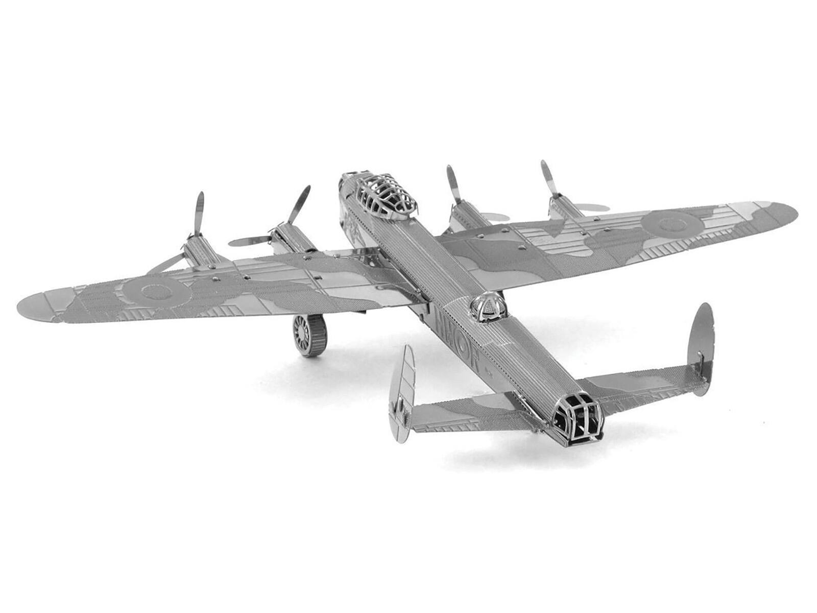 Back. Metal Earth - Model Kit Avro Lancaster Bomber Aircraft "Royal Air Force" (Moderate Difficulty) Steel Model by Metal Earth - Silver.