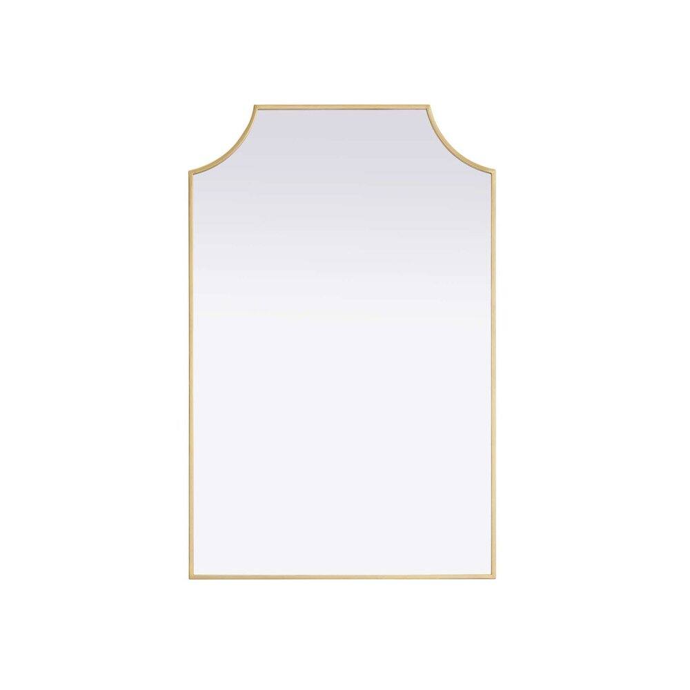 Alt View 2. Elegant Kitchen and Bath - Notched Metal Mirror 27x42 inch in Brass - Brass.
