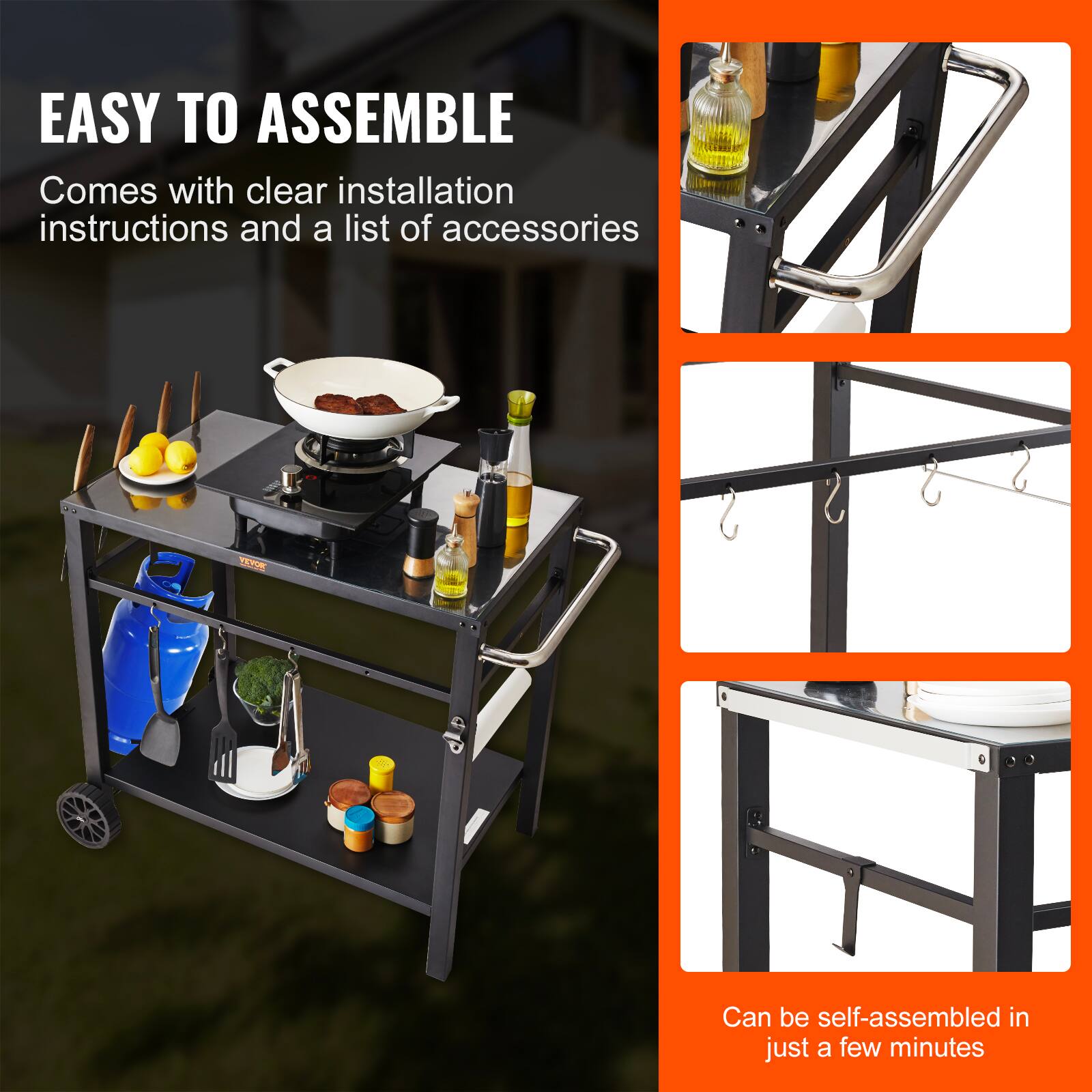 EASY TO ASSEMBLE
Comes with clear installation instructions and a list of accessories
S 1 TETUR
Can be self-assembled in just a few minutes