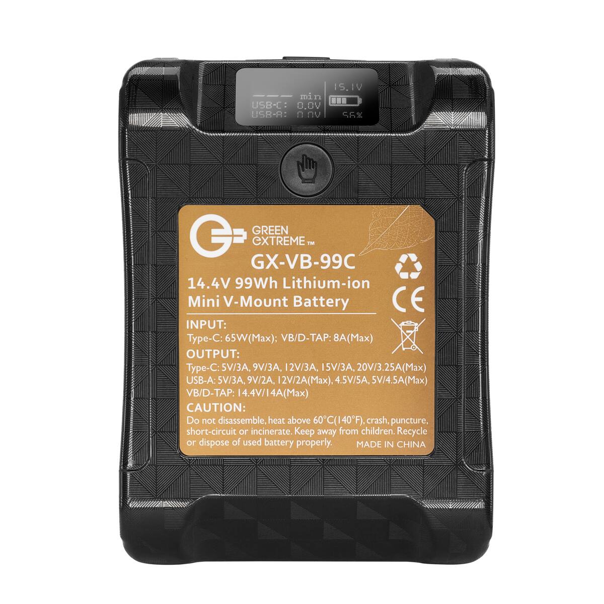 Green Extreme - 99Wh 14.8V 6.7Ah Li-Ion Mini V-Mount Battery with USB-C Port