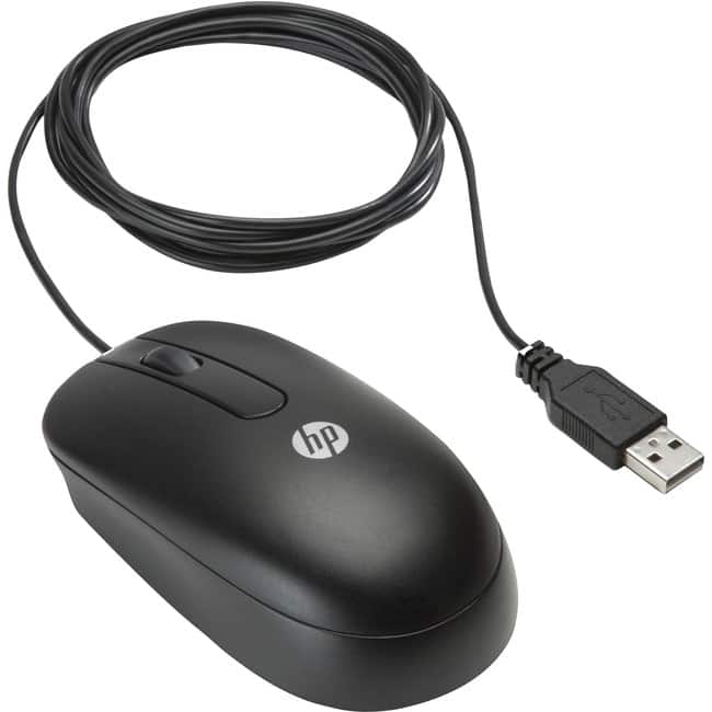 HP - 3-Button USB Laser Mouse - Laser - Cable - USB - 1000 dpi - Scroll Wheel - 3 Button(s) - Symmetrical - 1 - Wired - Black