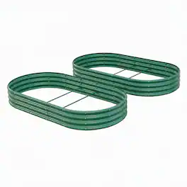 RYHNUYNE - Galvanized Raised Garden Bed 8x4x1ft for Vegetables Herbs and Flowers Heavy Duty Metal Planter Box with Rust Proof - Green