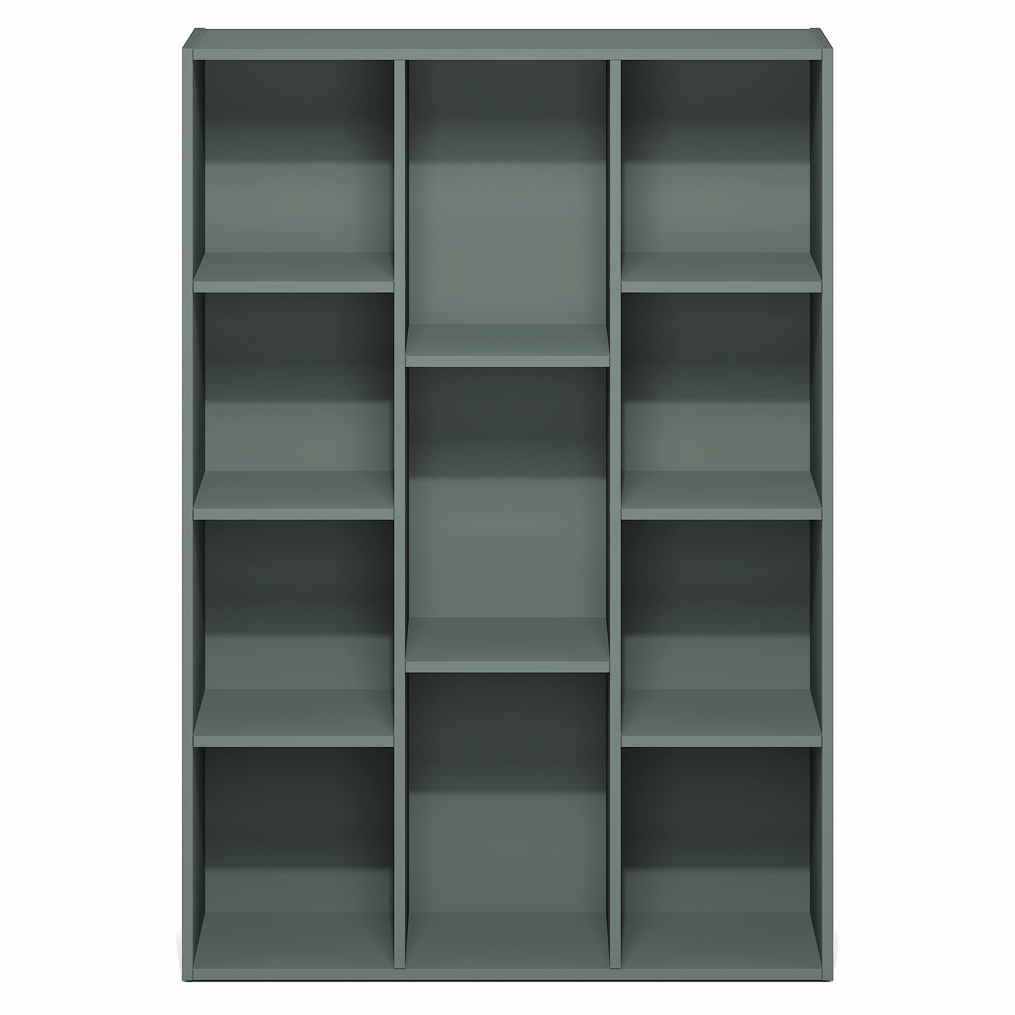 Alt View 7. Furinno - LUDER Book Shelf, 11-Cube Bookshelf, Reversible Bookcase, 9.4" x 29.1" x 41.7", for Living Room, Bedroom, Home Office - Sage Green.
