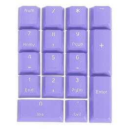 Unique Bargains - 17 Keys PBT Keycap Set, Colorful Mechanical Numpad Numeric Keypads Portable Keycaps for Office Gaming DIY - Purple