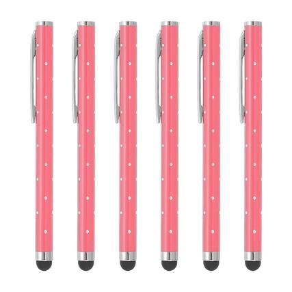 Front. Unique Bargains - Stylus Pens for Touch Screens, 6pcs High Precision Universal Bling Metal Capacitive Pen for Touch Screen Devices Phone - Pink.