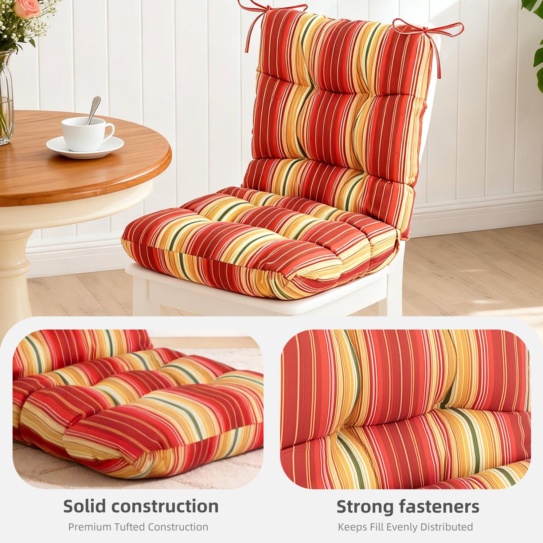 Solid construction  
Premium Tufted Construction  

Strong fasteners  
Keeps Fill Evenly Distributed