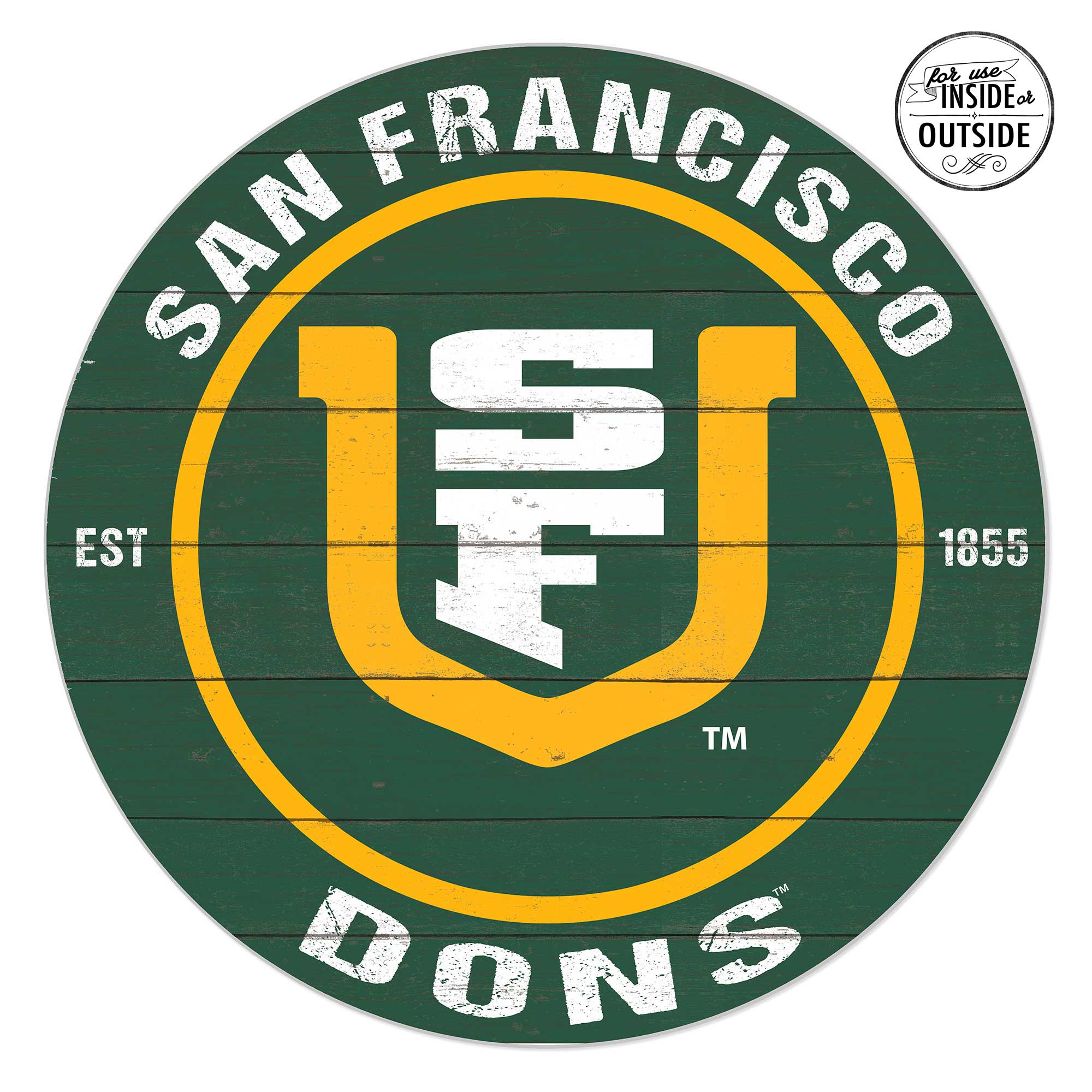 San Francisco Dons 20'' x 20'' Indoor/Outdoor Circle Sign