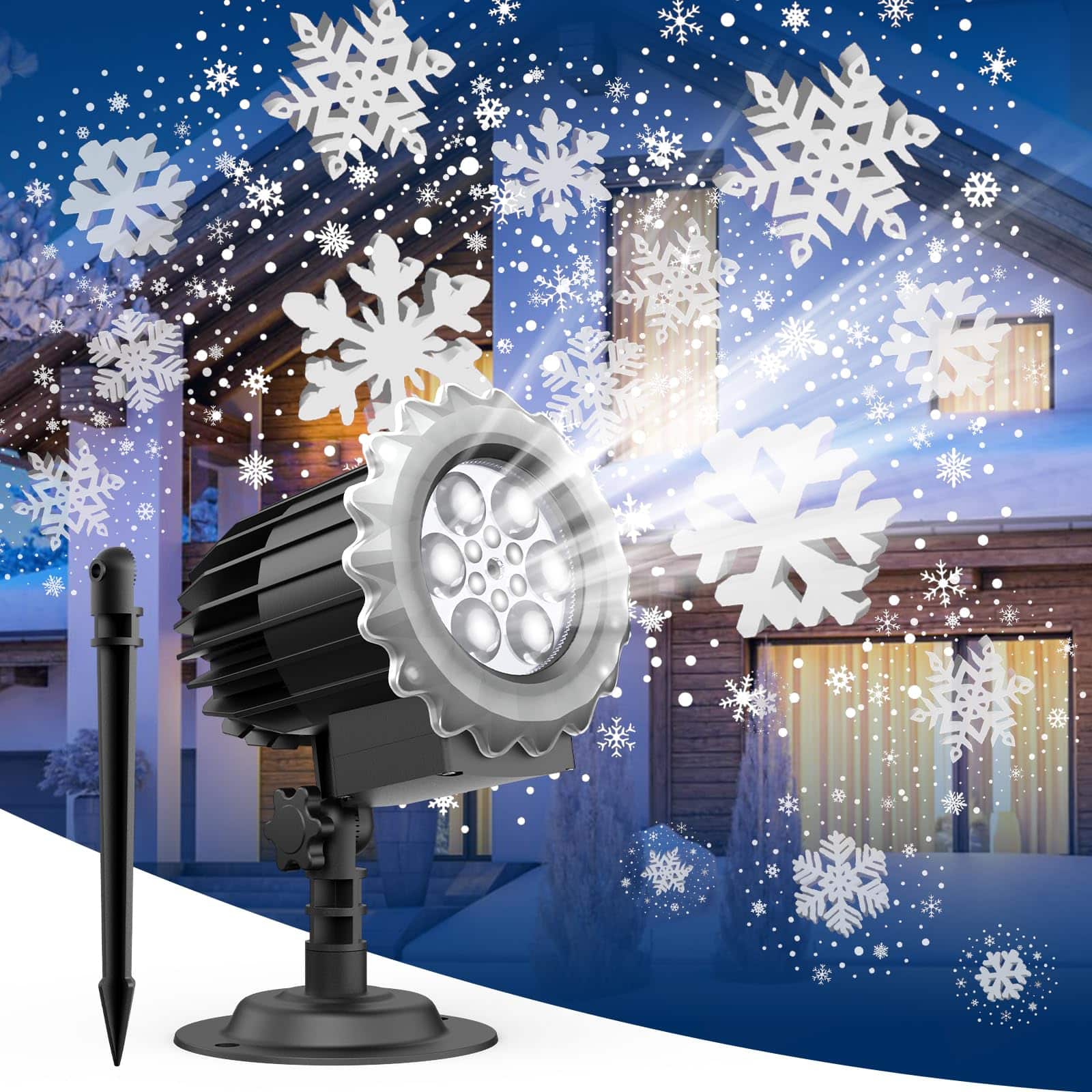 HM 1810 - Christmas Snowflake Projector Lights Led Projector Lamp Outdoor Christmas Decorations Lighting Indoor - Default
