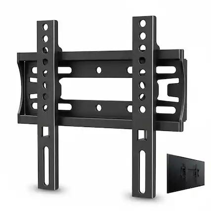 Front. Dazzed Corner - Fixed TV Wall Mount 19–42", Low Profile, VESA 200x200, 66 lbs - Black.